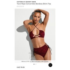 Victoria's Secret Black and Red Heart Bikini Set